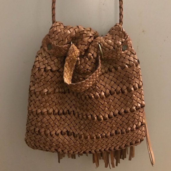 BRAIDED TASSLE LEATHER PURSE HANDMADE BAG WOVEN MADE IN MOROCCO WESTERN - Picture 4 of 14